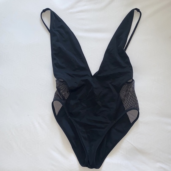 Topshop Other - Topshop Black Swimsuit with Mesh - Deep Plunge, Cheeky Cut, One Piece “Monokini”